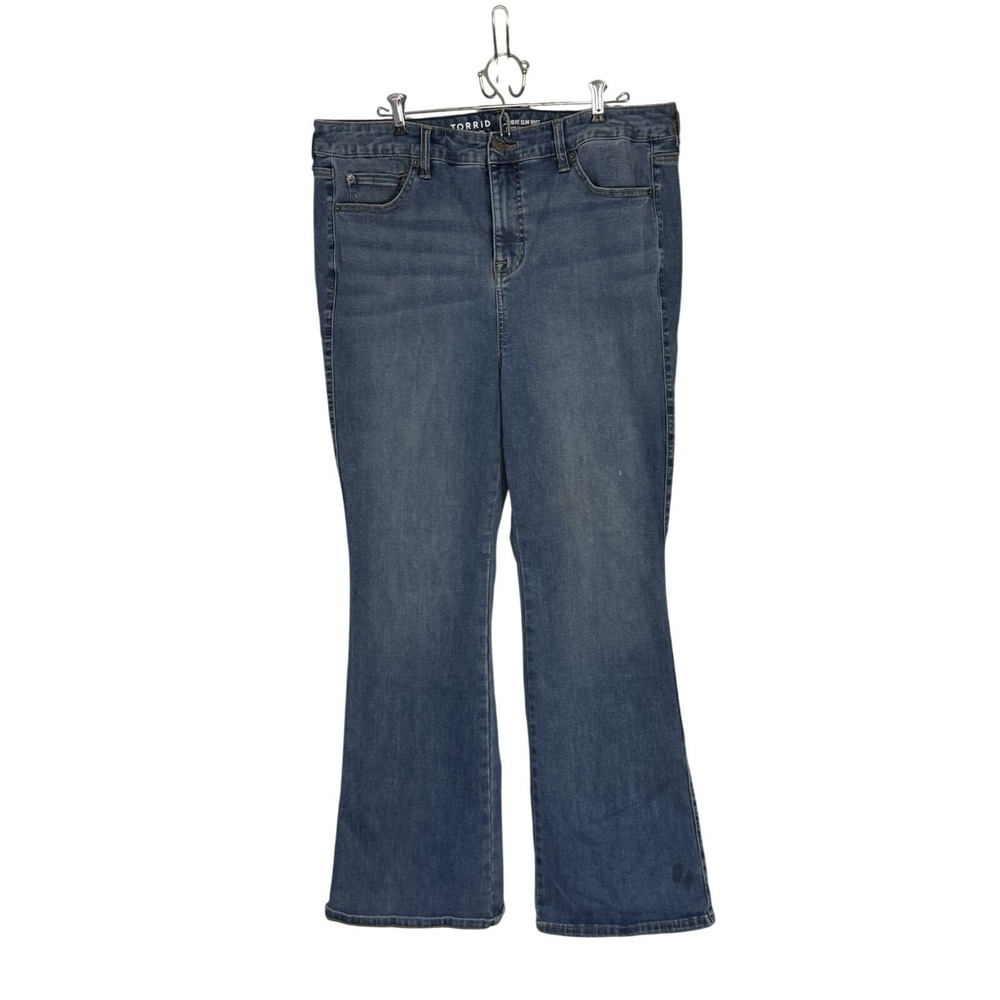 Torrid Women's Blue Denim Bootcut Jeans Stretch Mid Rise Button Zip 5-Pocket 16R